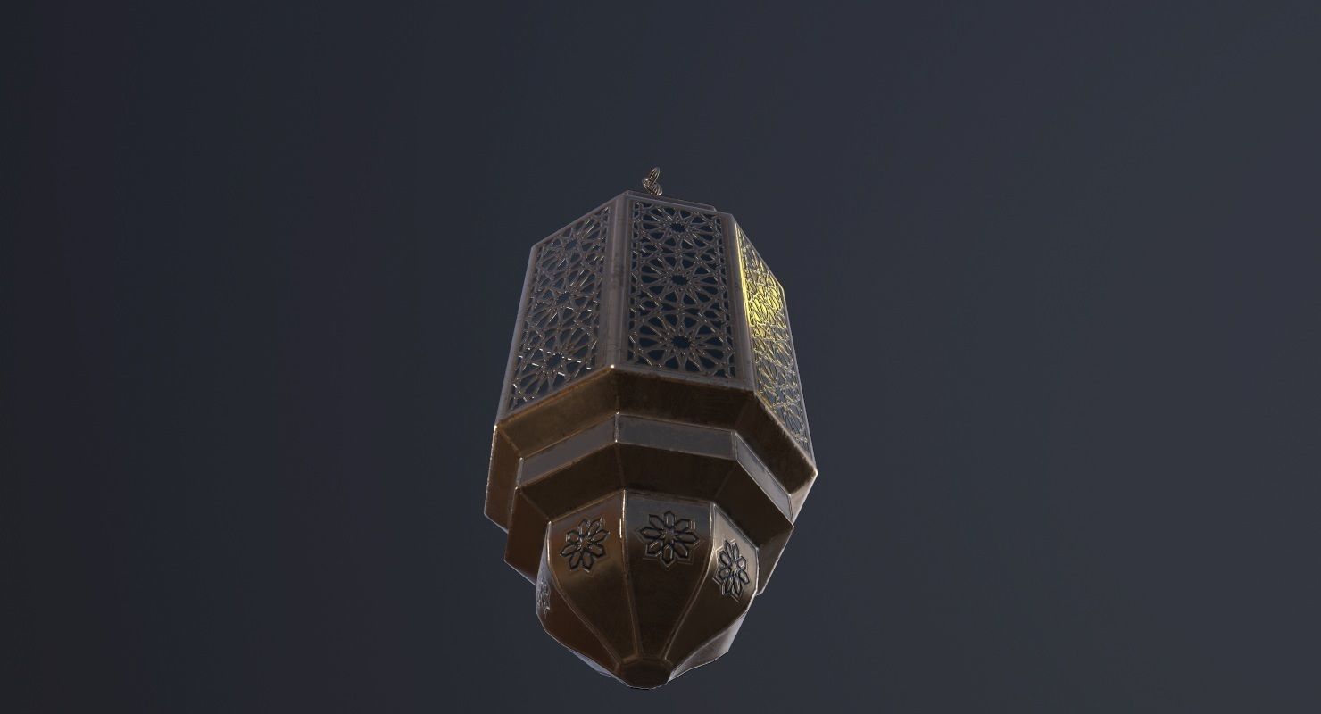 Vintage Lantern PBR Game Ready Low-poly 3D model_5