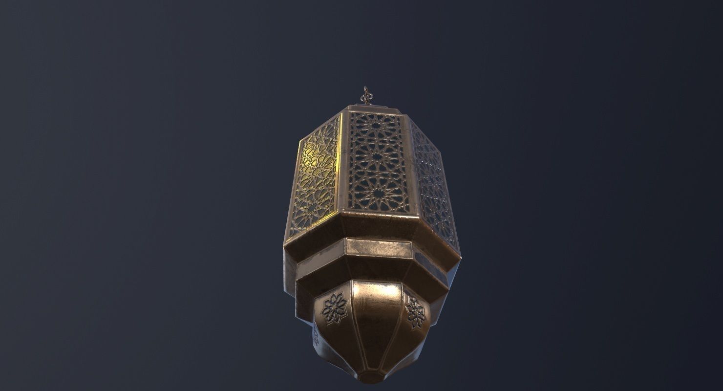 Vintage Lantern PBR Game Ready Low-poly 3D model_6