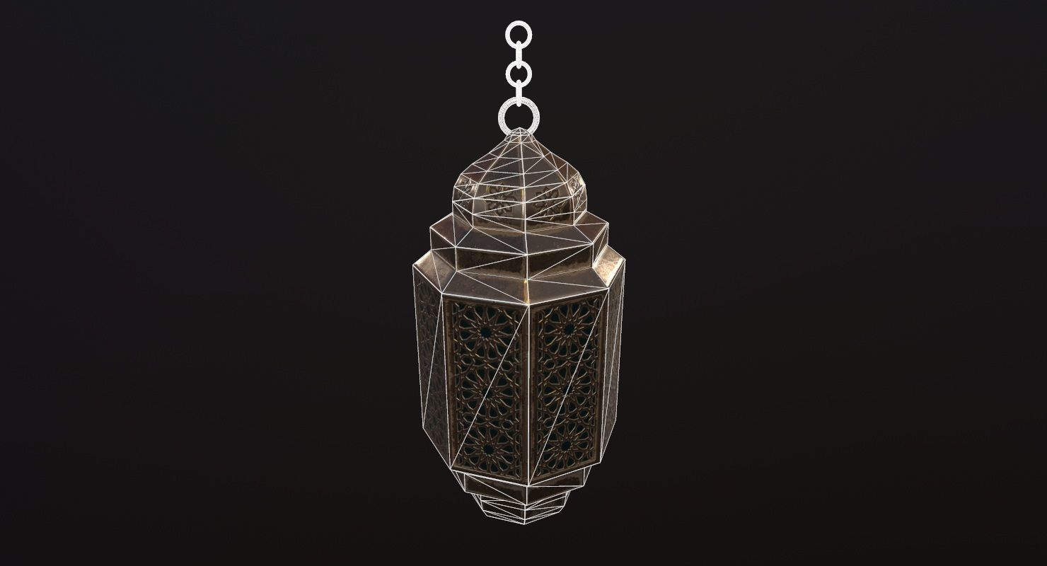 Vintage Lantern PBR Game Ready Low-poly 3D model_18