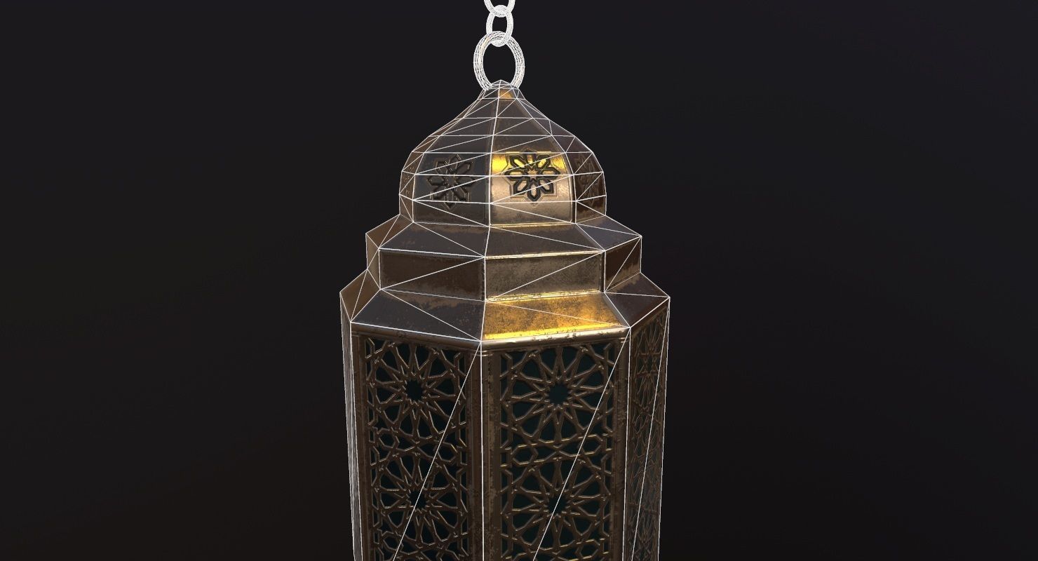 Vintage Lantern PBR Game Ready Low-poly 3D model_15
