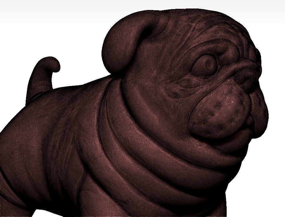 fat stocky doggie dog Pug 3D print model_17