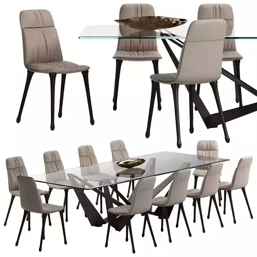 Cattelan italia Diana chair Skorpio table set
