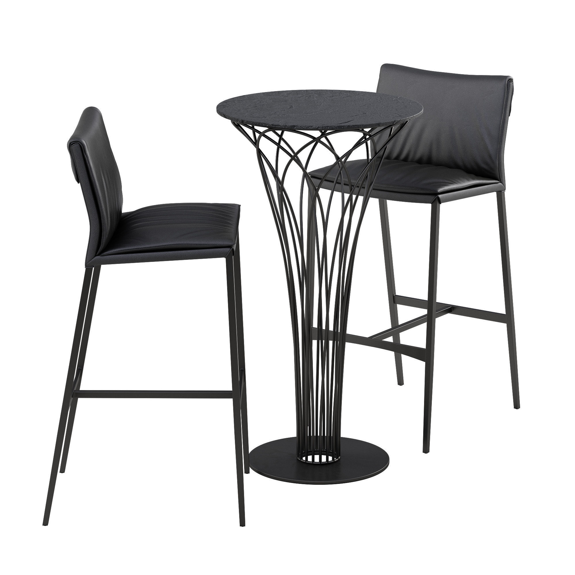 Cattelan italia Isabel barstool Nido table set 3D model_3