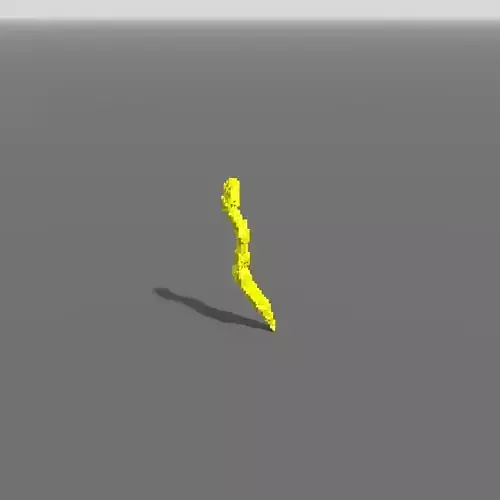 Voxel - Type1 One Coral Yellow - Low-poly 3D Model