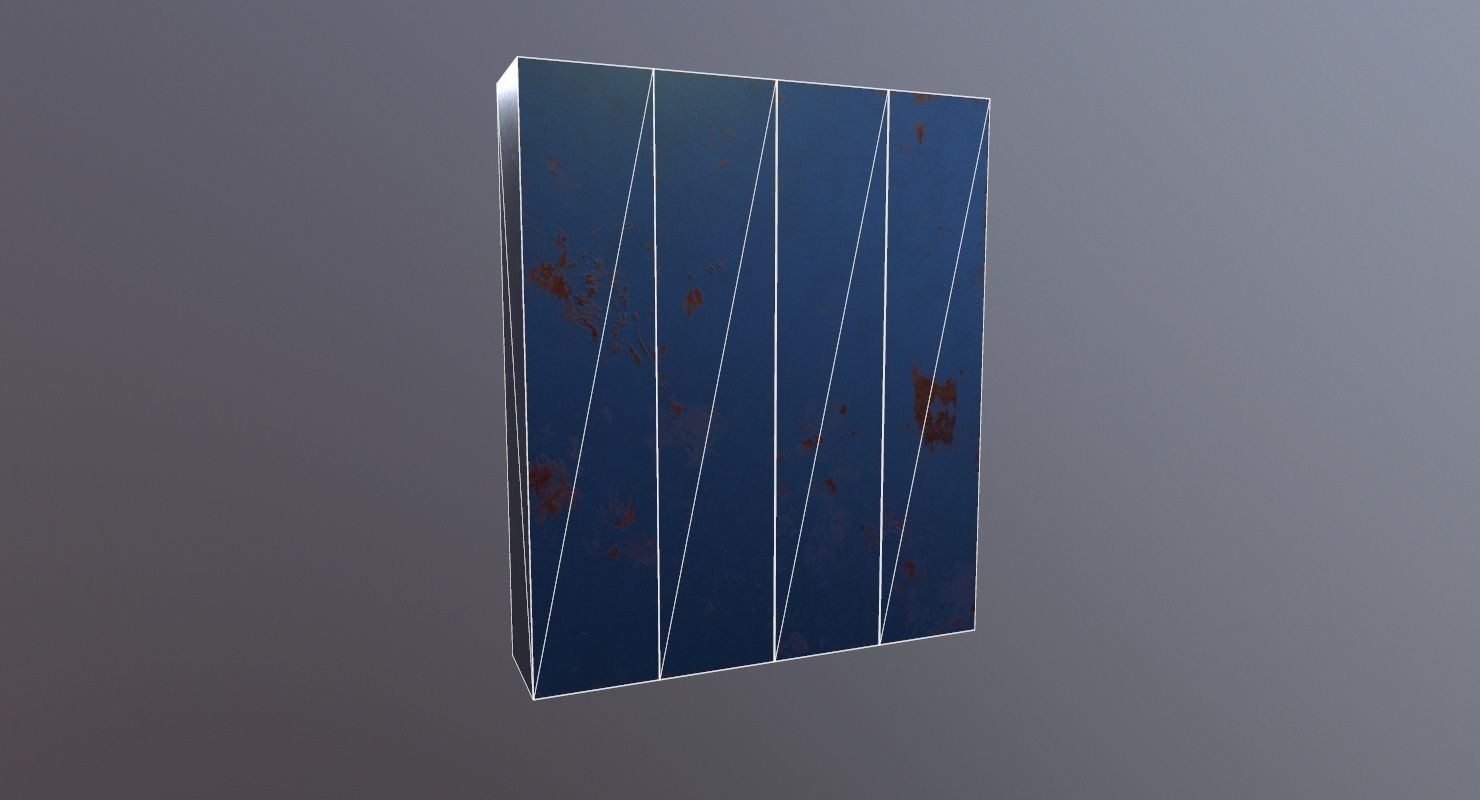 Locker PBR Game Ready rusty Low-poly 3D model_8