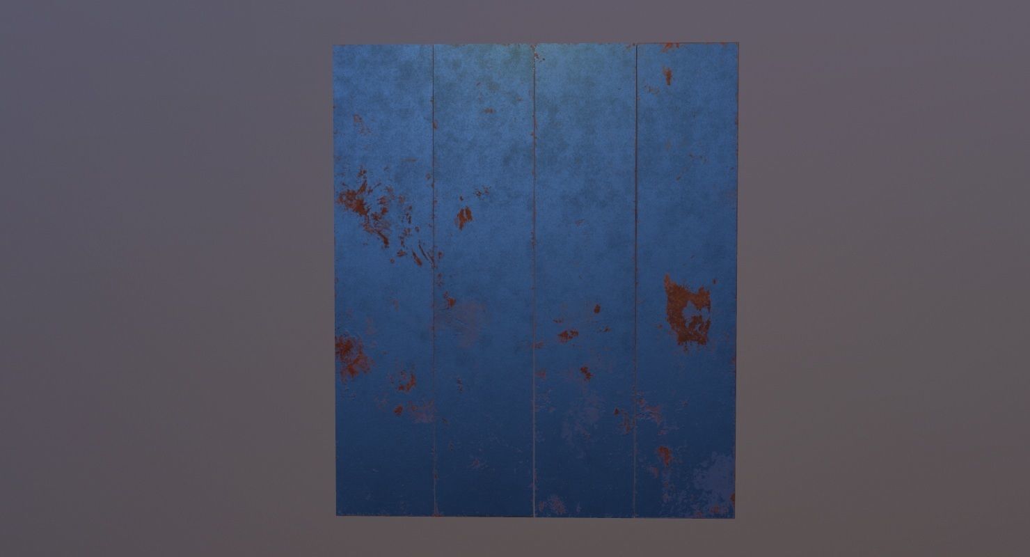 Locker PBR Game Ready rusty Low-poly 3D model_3