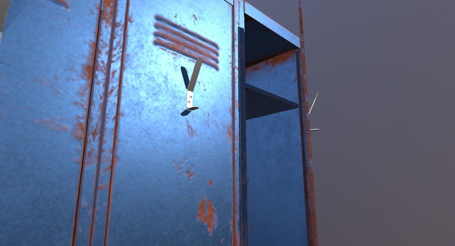 Locker PBR Game Ready rusty Low-poly 3D model_15