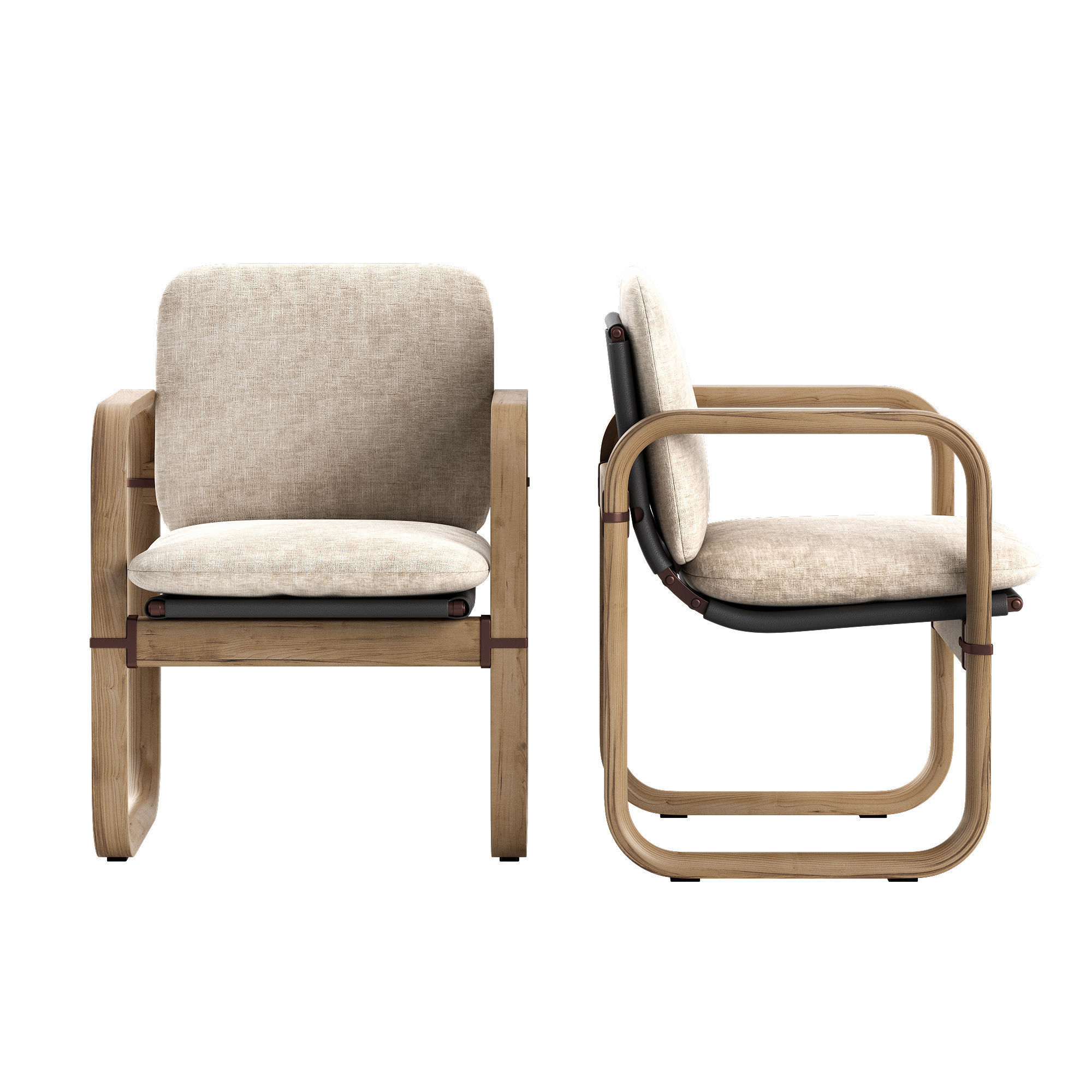 Giorgetti Loop chair Break table set 3D model_4