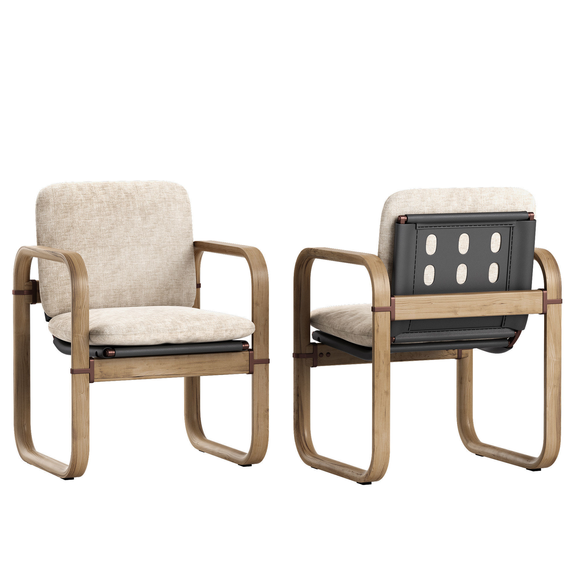 Giorgetti Loop chair Break table set 3D model_3