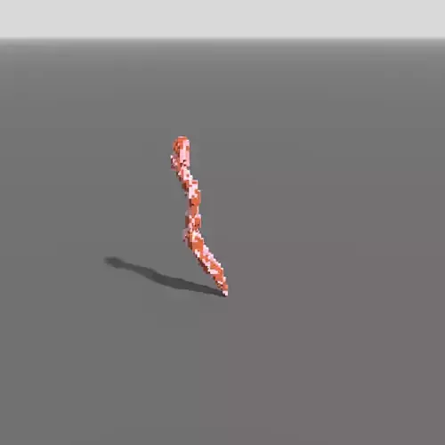 Voxel - Type1 Bittersweet One Coral - Low-poly 3D Model