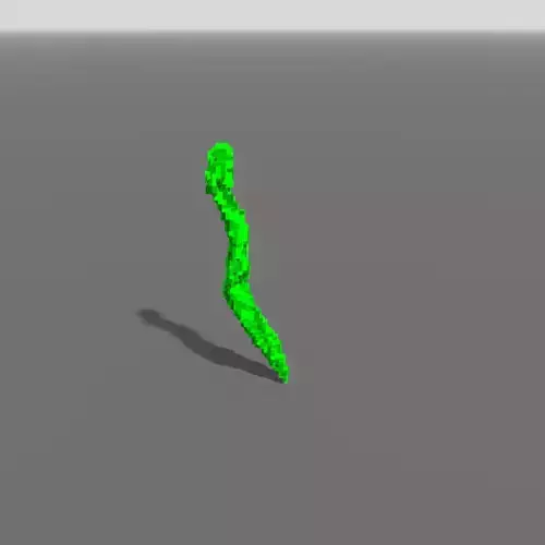 Voxel - Type1 Green One Coral - Low-poly 3D Model