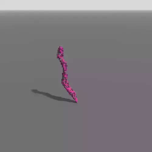 Voxel - Type1 Purple One Coral - Low-poly 3D Model