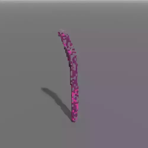 Voxel - Type2 Purple One Coral - Low-poly 3D Model