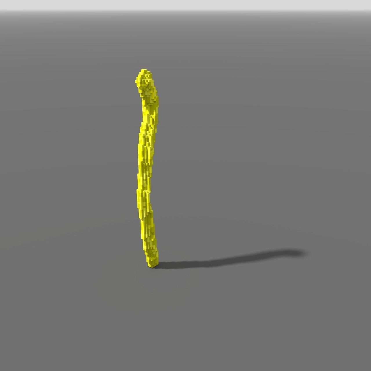 Voxel - Type3 Yellow One Coral - Low-poly 3D Model Low-poly 3D model_2