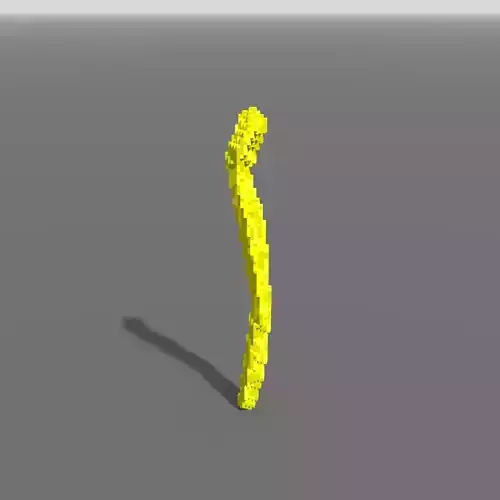 Voxel - Type3 Yellow One Coral - Low-poly 3D Model