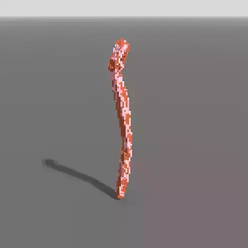 Voxel - Type3 Bittersweet One Coral - Low-poly 3D Model