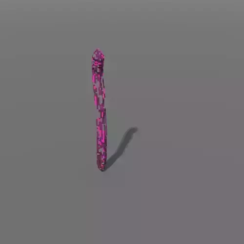 Voxel - Type3 Purple One Coral - Low-poly 3D Model