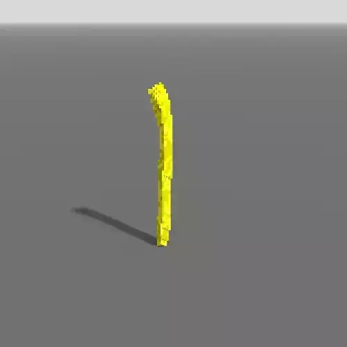 Voxel - Type4 Yellow One Coral - Low-poly 3D Model