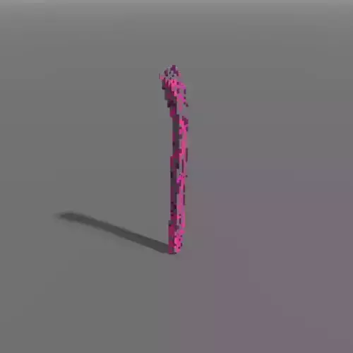 Voxel - Type4 Purple One Coral - Low-poly 3D Model Low-poly 3D model