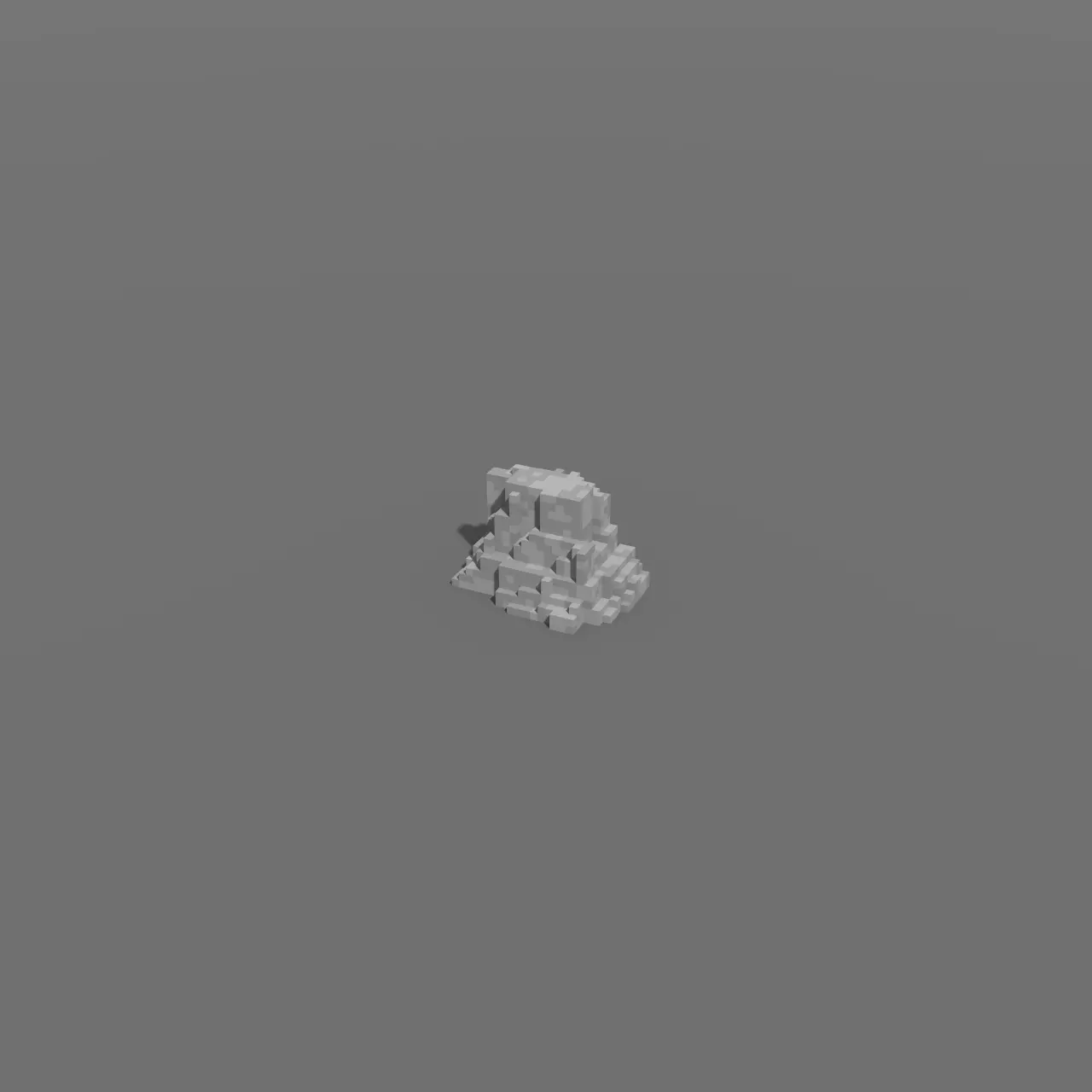 Voxel - Type1 Stone - Low-poly 3D Model Low-poly 3D model_0