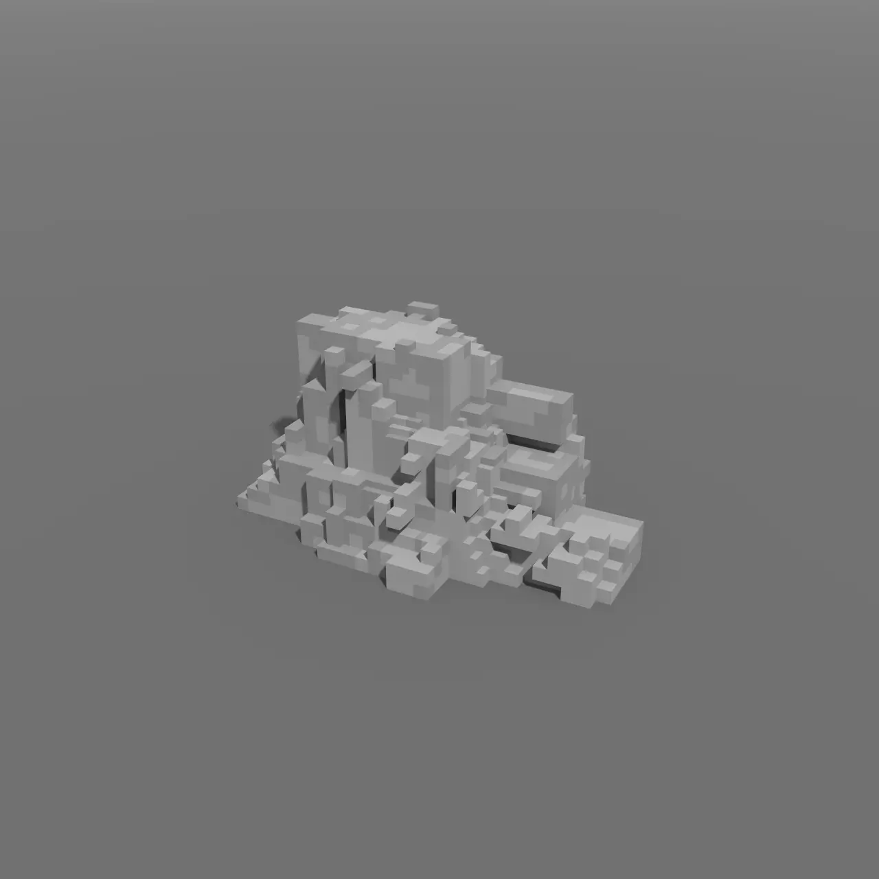 Voxel - Type3 Stone - Low-poly 3D Model Low-poly 3D model_0