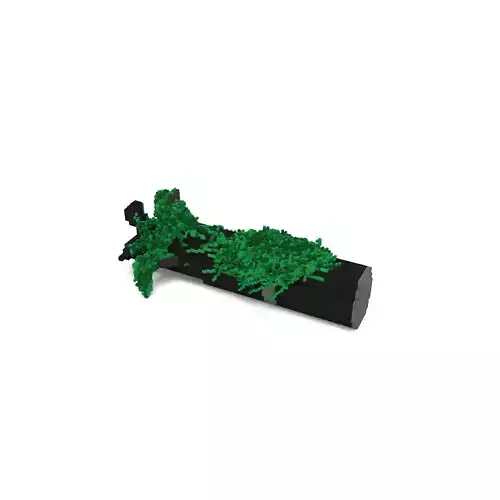 Voxel - Type1 Mossy Submarine Ship - Low-poly 3D Model