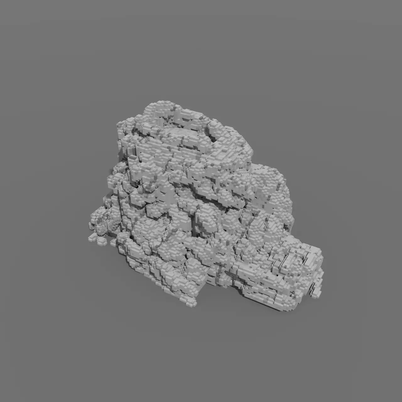 Voxel - Type4 Stone - Low-poly 3D Model Low-poly 3D model_0
