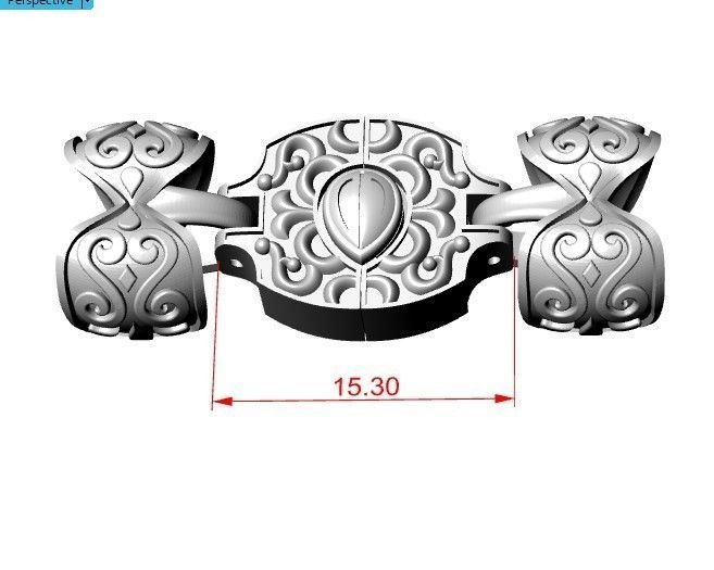 LOCK for bracelet 3D print model_3