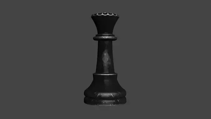 CHES-002 Chess Queen Black 3D model