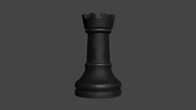 CHES-005 Chess Rook Black 3D model