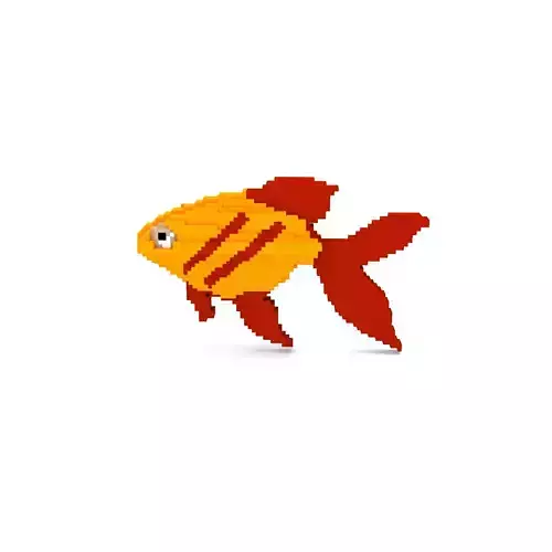Voxel Fish-2 Low-poly 3D Model