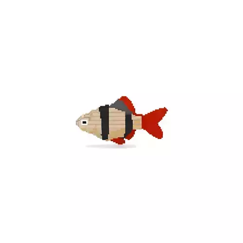 Voxel Fish-4 Low-poly 3D Model