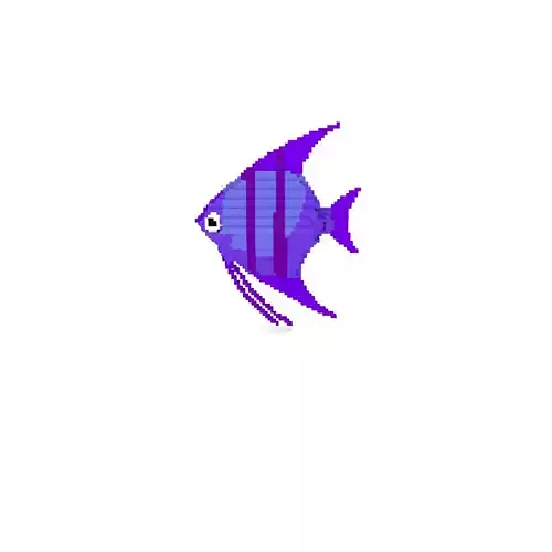 Voxel Fish-8 Low-poly 3D Model