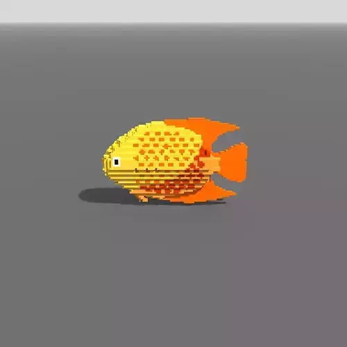 Voxel Fish-9 Low-poly 3D Model