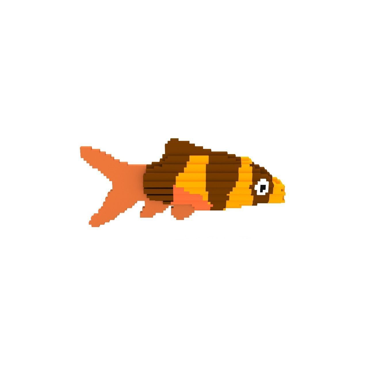 Voxel Fish-11 Low-poly 3D Model Low-poly 3D model_3