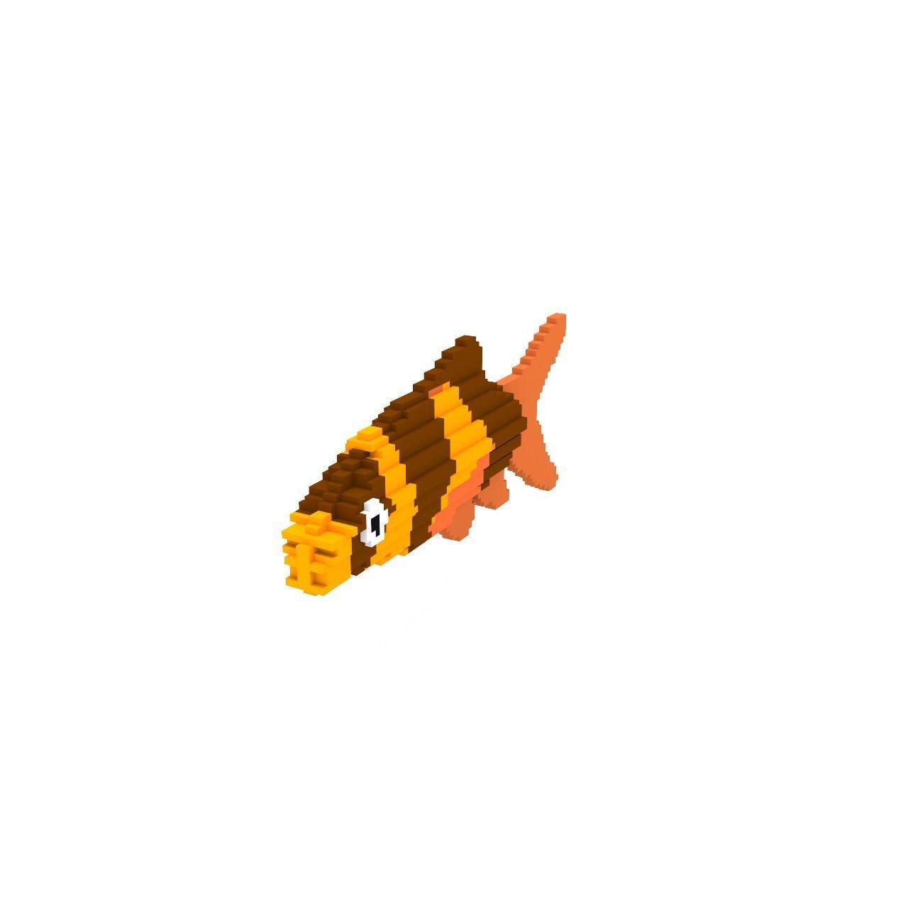 Voxel Fish-11 Low-poly 3D Model Low-poly 3D model_5
