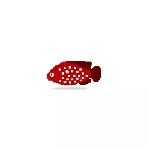 Voxel Fish-12 Low-poly 3D Model Low-poly 3D model