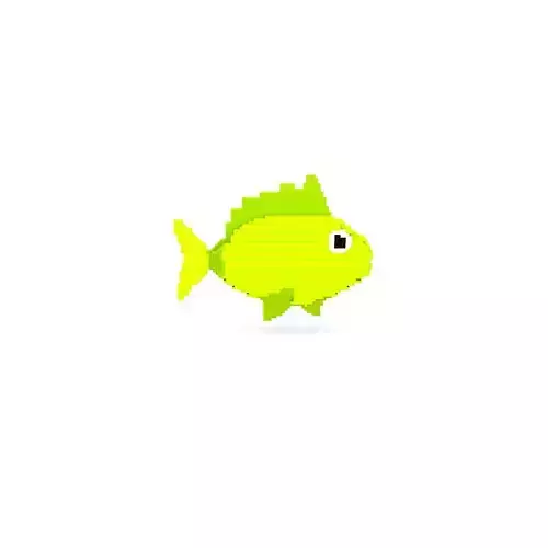Voxel Fish-14 Low-poly 3D Model