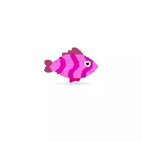 Voxel Fish-17 Low-poly 3D Model