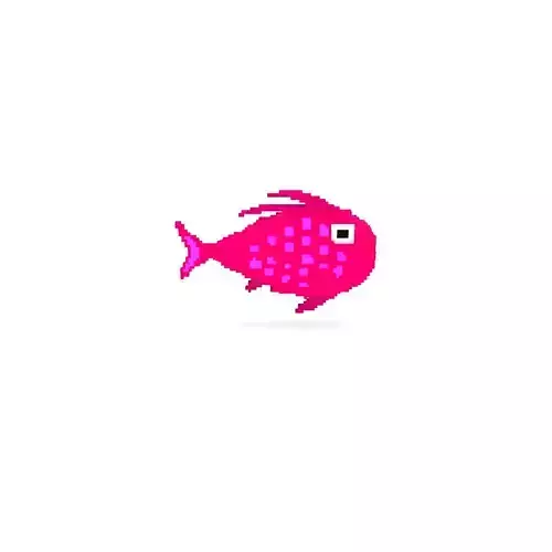 Voxel Fish-19 Low-poly 3D Model
