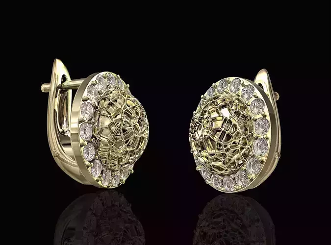 Textured half ball Earrings 