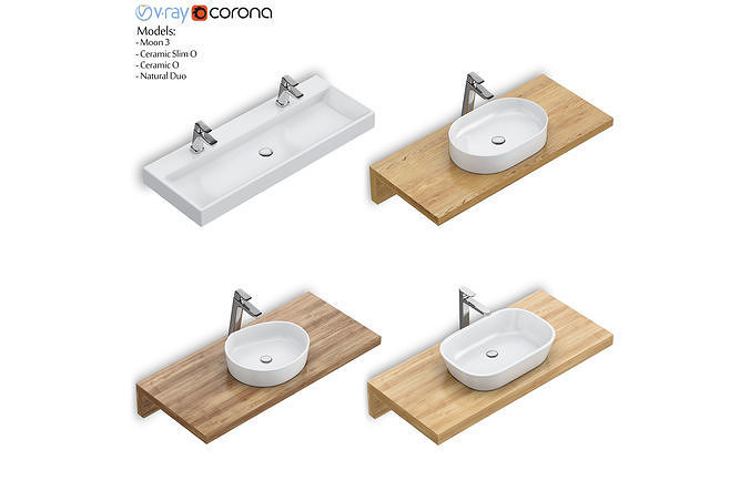 Set of washbasins RAVAK set 61 3D model
