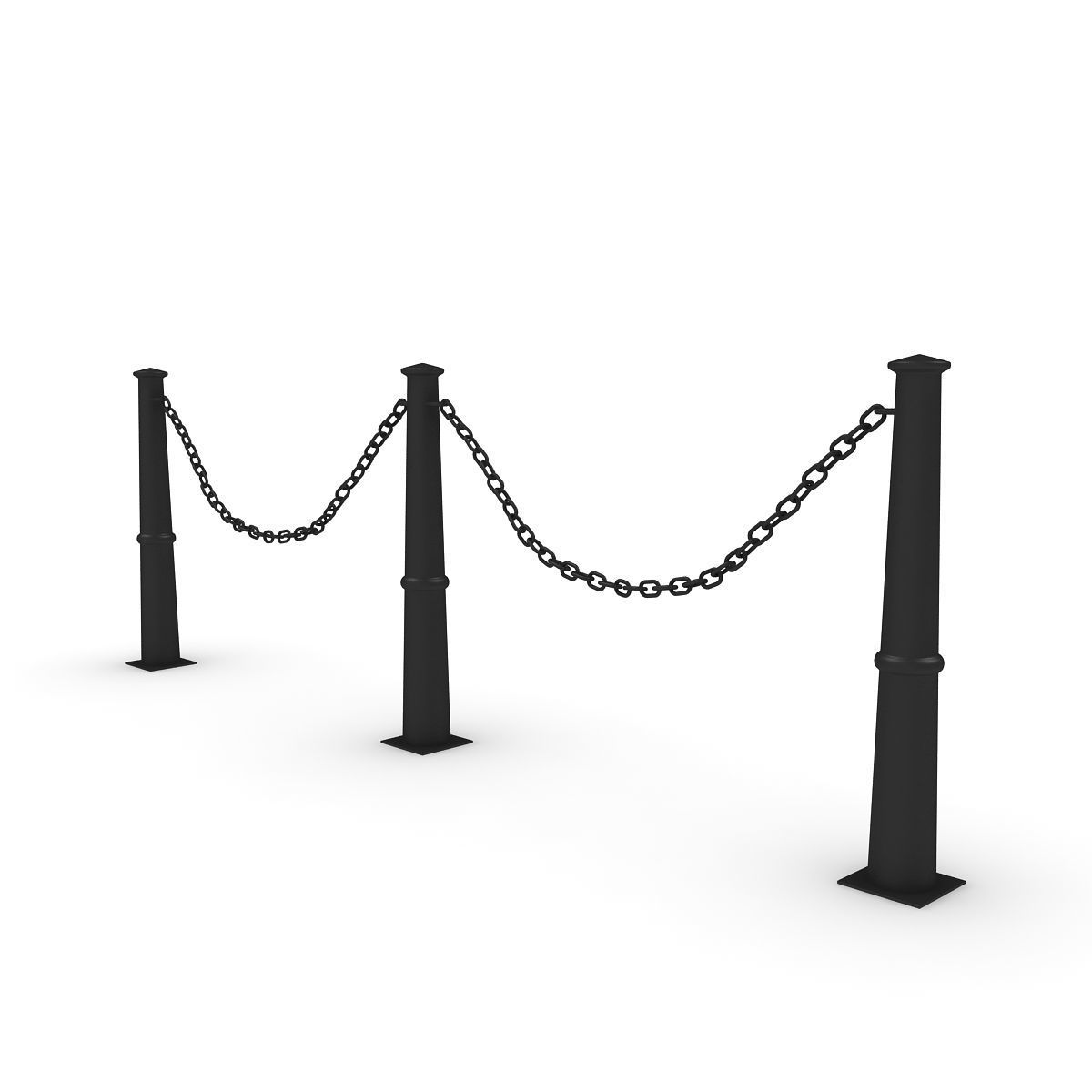 Iron Chain Barrier 3D model_1
