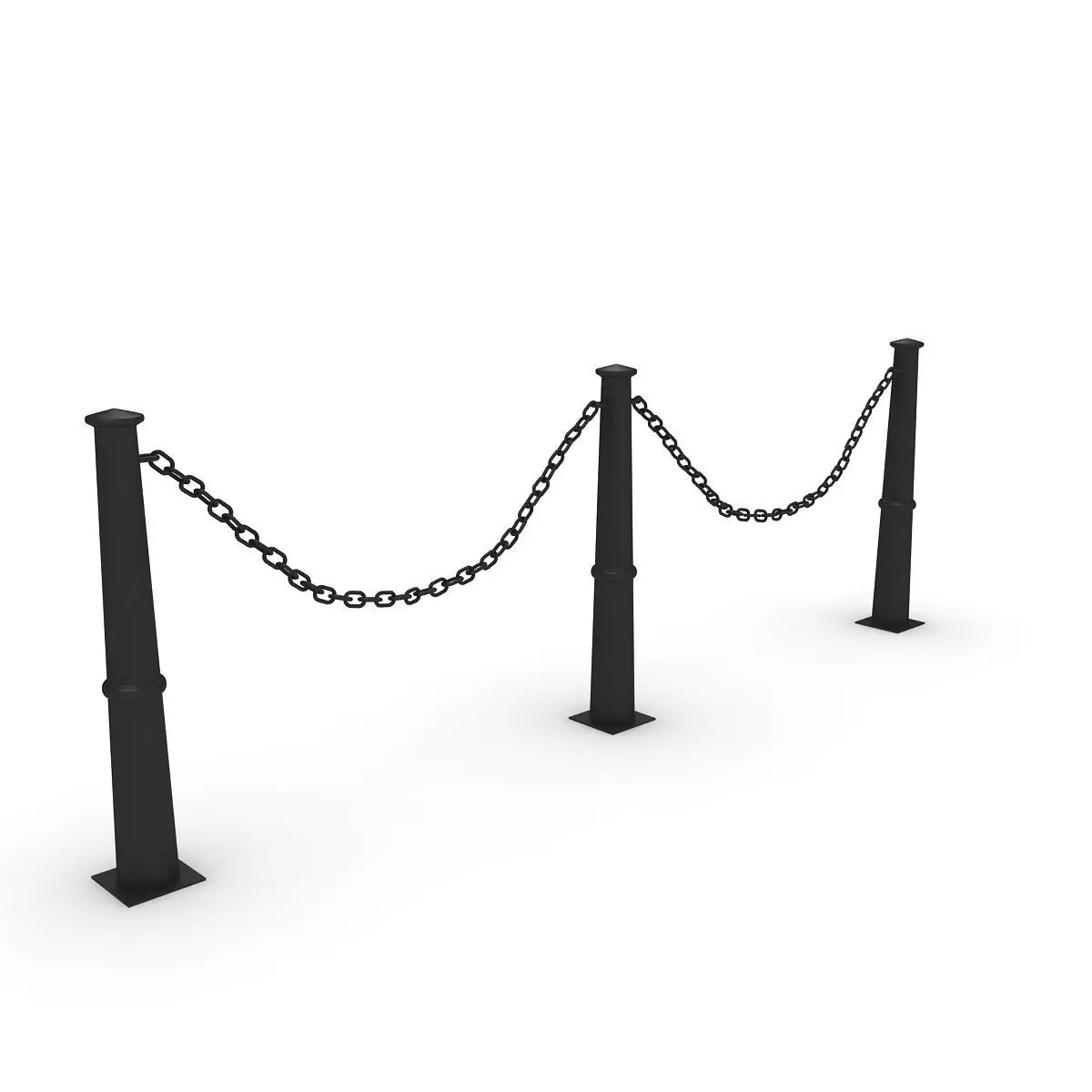 Iron Chain Barrier 3D model_0