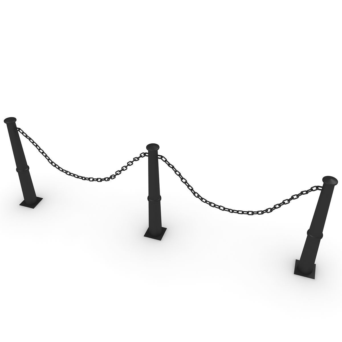 Iron Chain Barrier 3D model_2