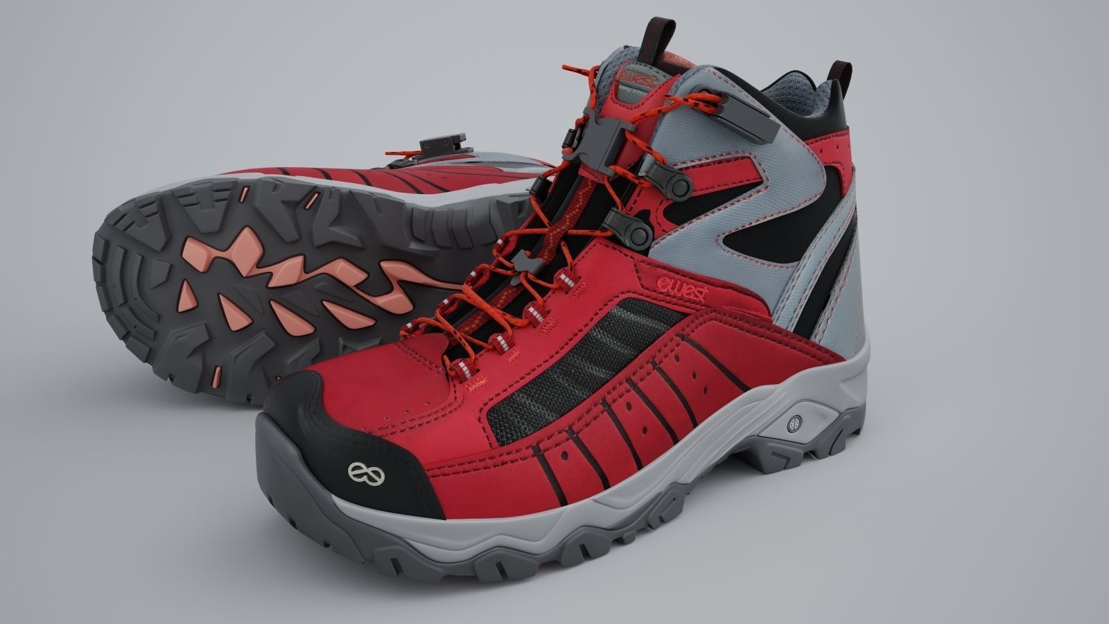 EWEST Mountainhiking boots 3D model_2