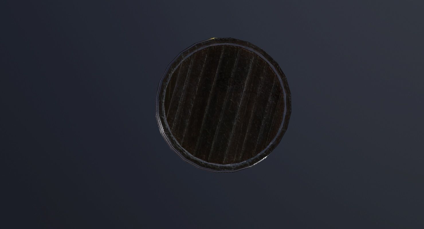 Barrel Game Ready wooden Low-poly 3D model_5