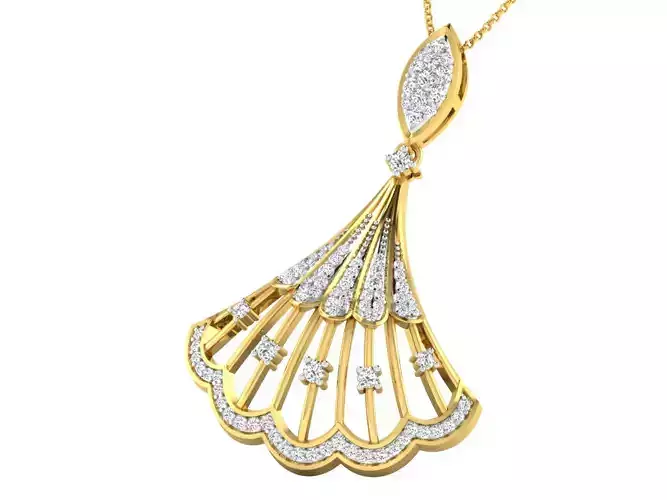 Women pendant-earrings set 3dm stl mgx render detail