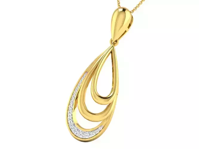 Women pendant-earrings set 3dm stl mgx render detail