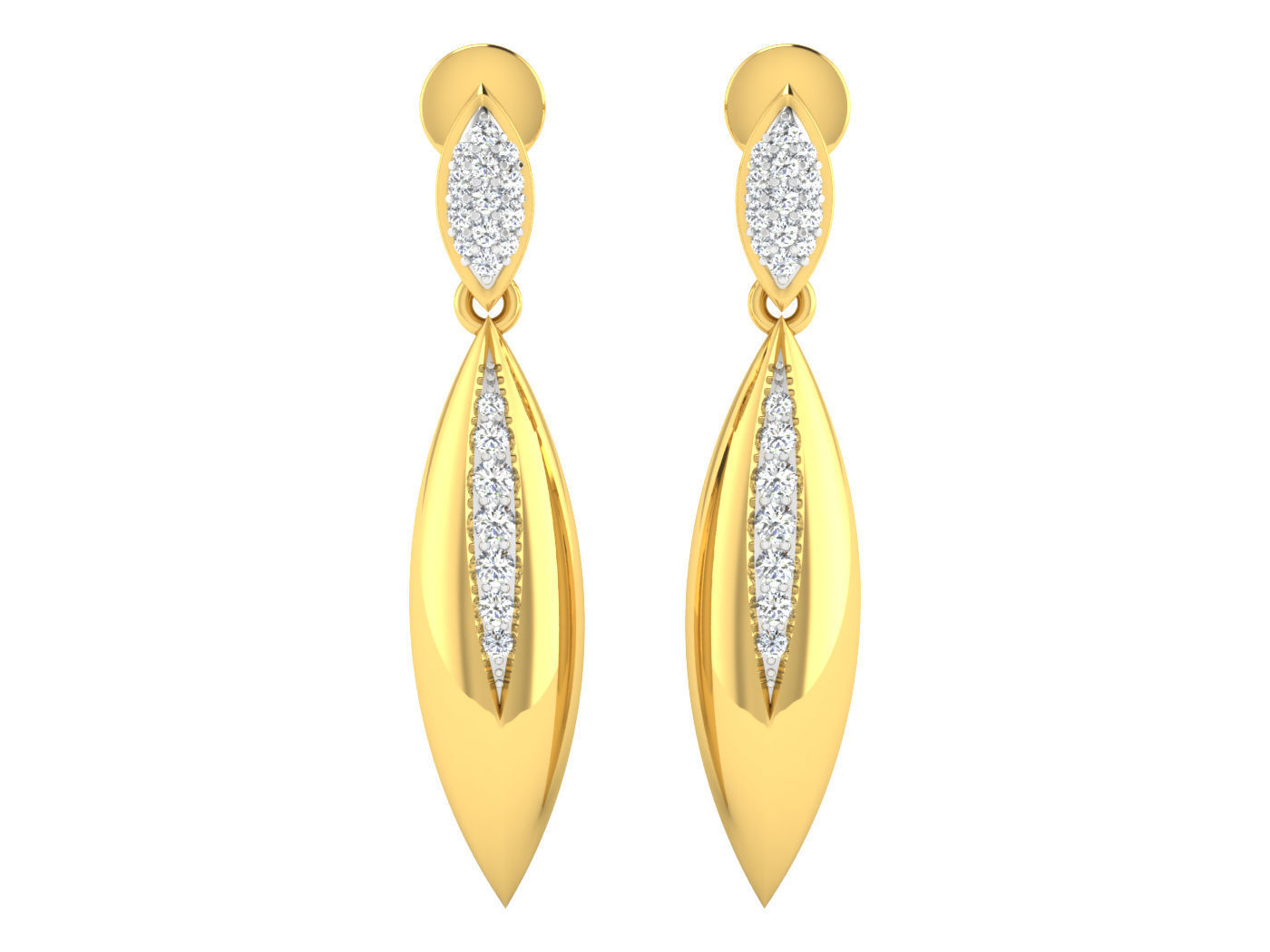 Women pendant-earrings set 3dm stl mgx render detail 3D print model_4